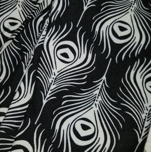 New OS Black Peacock Feather LuLaRoe Leggings